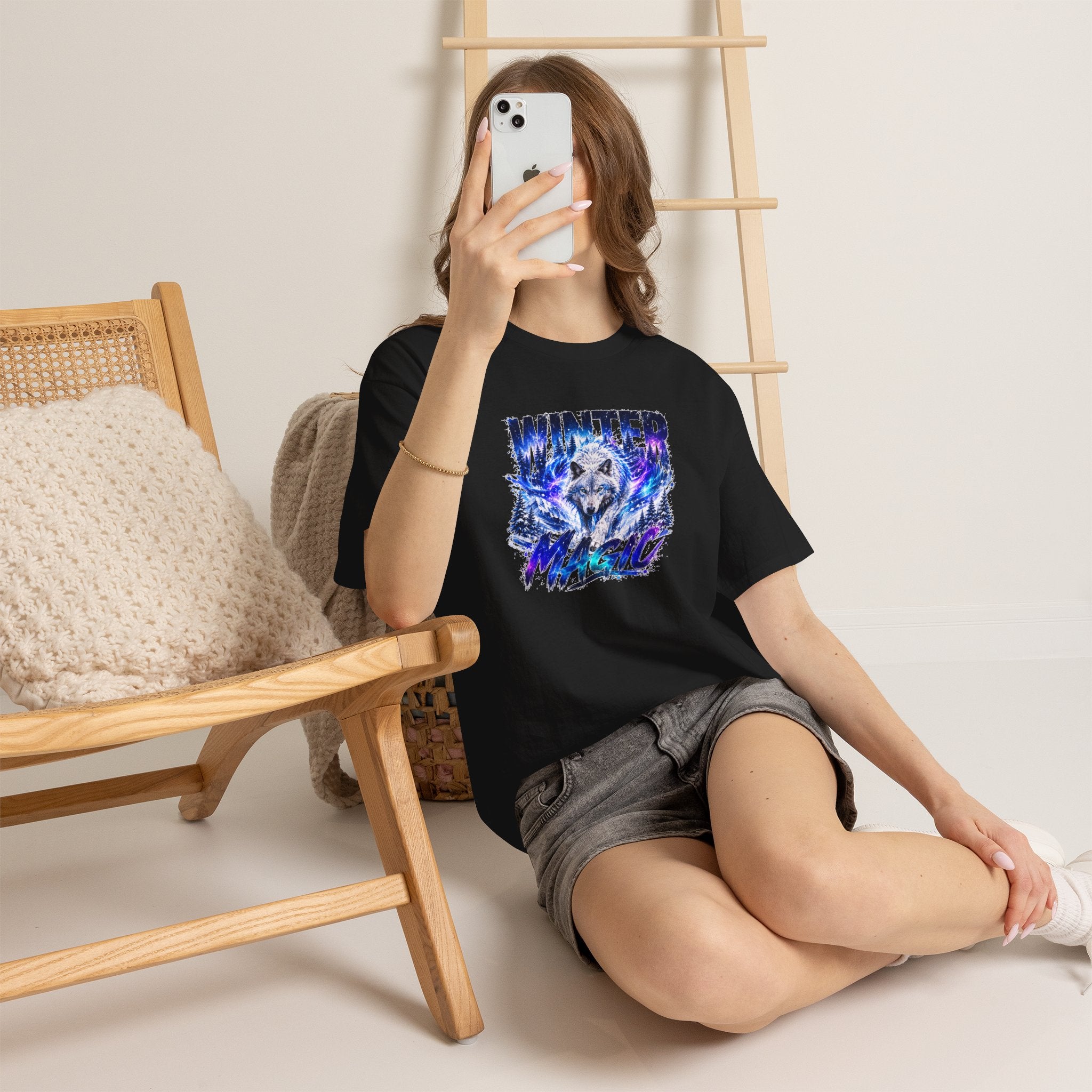 Wolf T Shirt, Winter Wolf Shirt, Wolf Lover Gift, Snowy Wolf Tee, Winter Magic Shirt, Wildlife Graphic Tee, Unisex Wolf Shirt