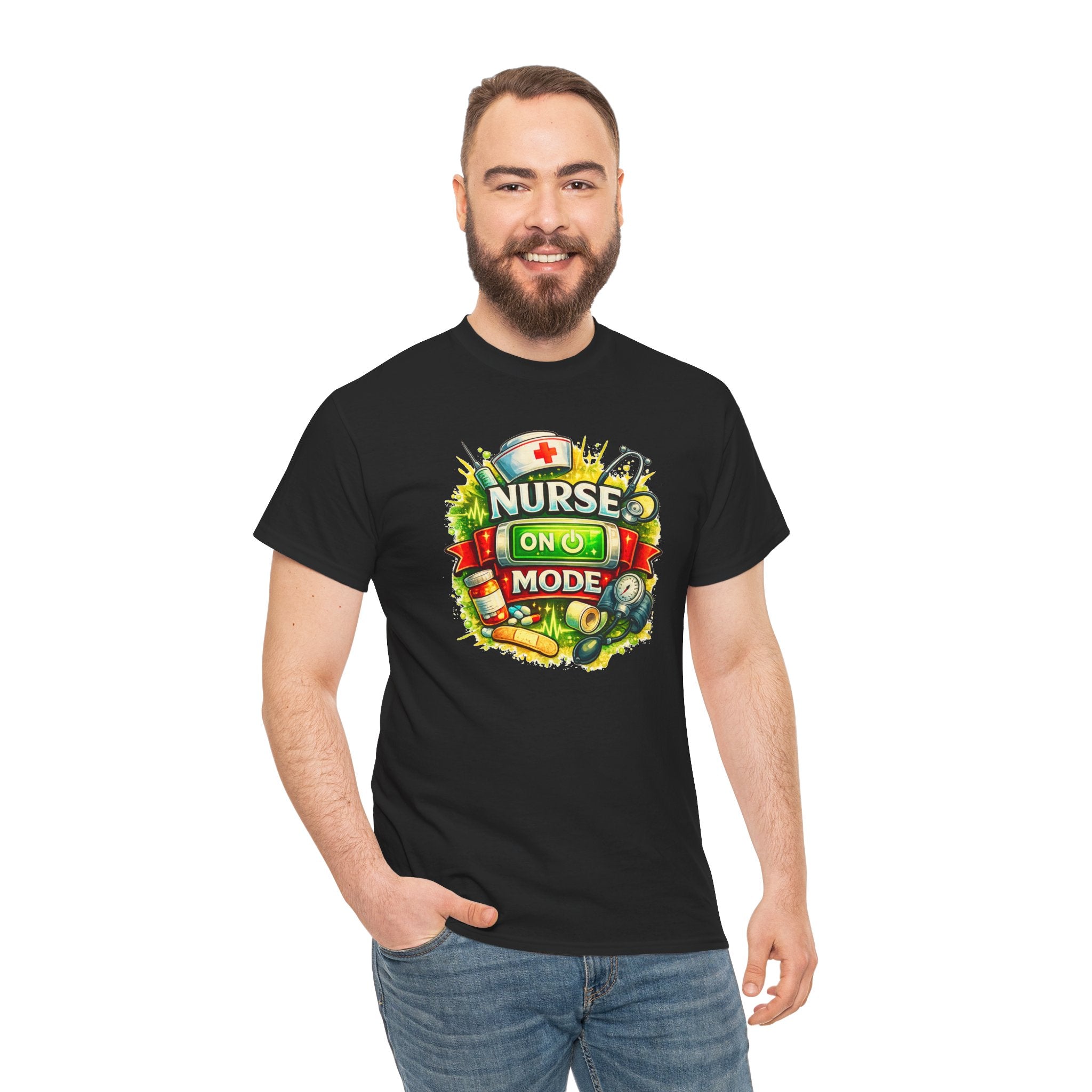 Nurse On Mode T-Shirt — Graphic Nursing Tee for Nurses & Healthcare Workers