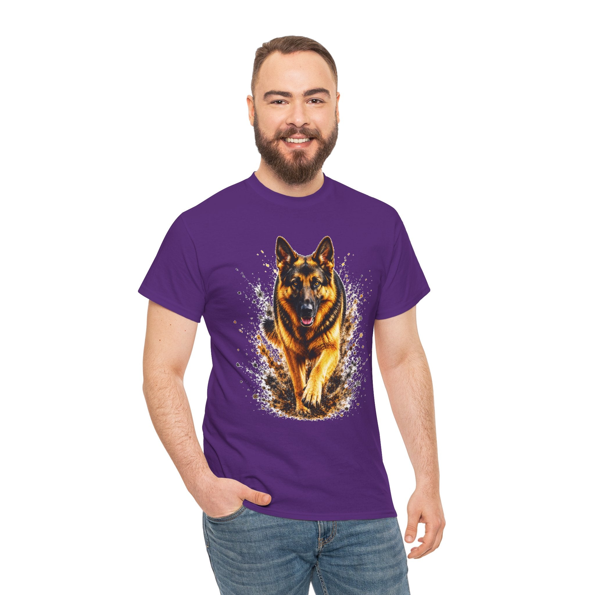 German Shepherd Running T-Shirt, German Shepherd Graphic Tee, Dog Lover Shirt, Unisex German Shepherd Tee, Gift for Dog Owner, K9 Animal Shirt