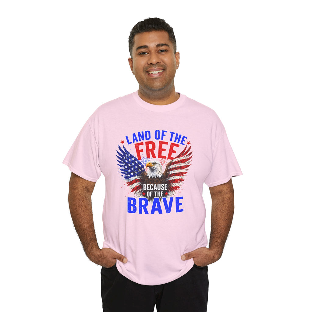 Land of the Free Because of the Brave Shirt, Patriotic Eagle T-Shirt, American Flag Tee, 4th of July Shirt, Veteran Gift, USA Pride Tee