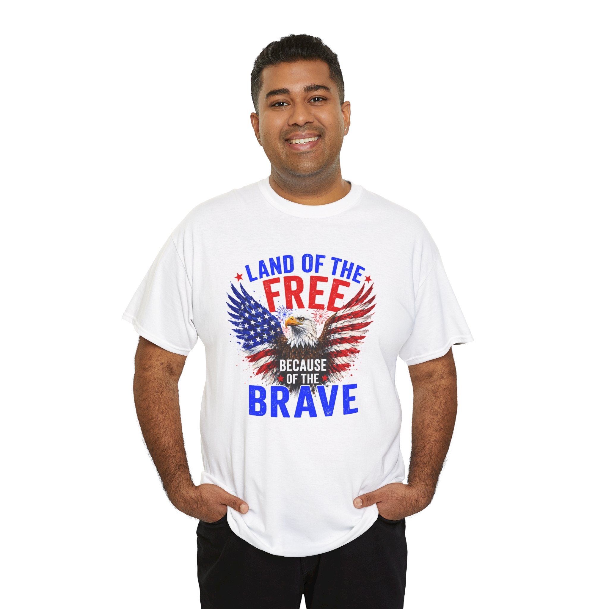Land of the Free Because of the Brave Shirt, Patriotic Eagle T-Shirt, American Flag Tee, 4th of July Shirt, Veteran Gift, USA Pride Tee