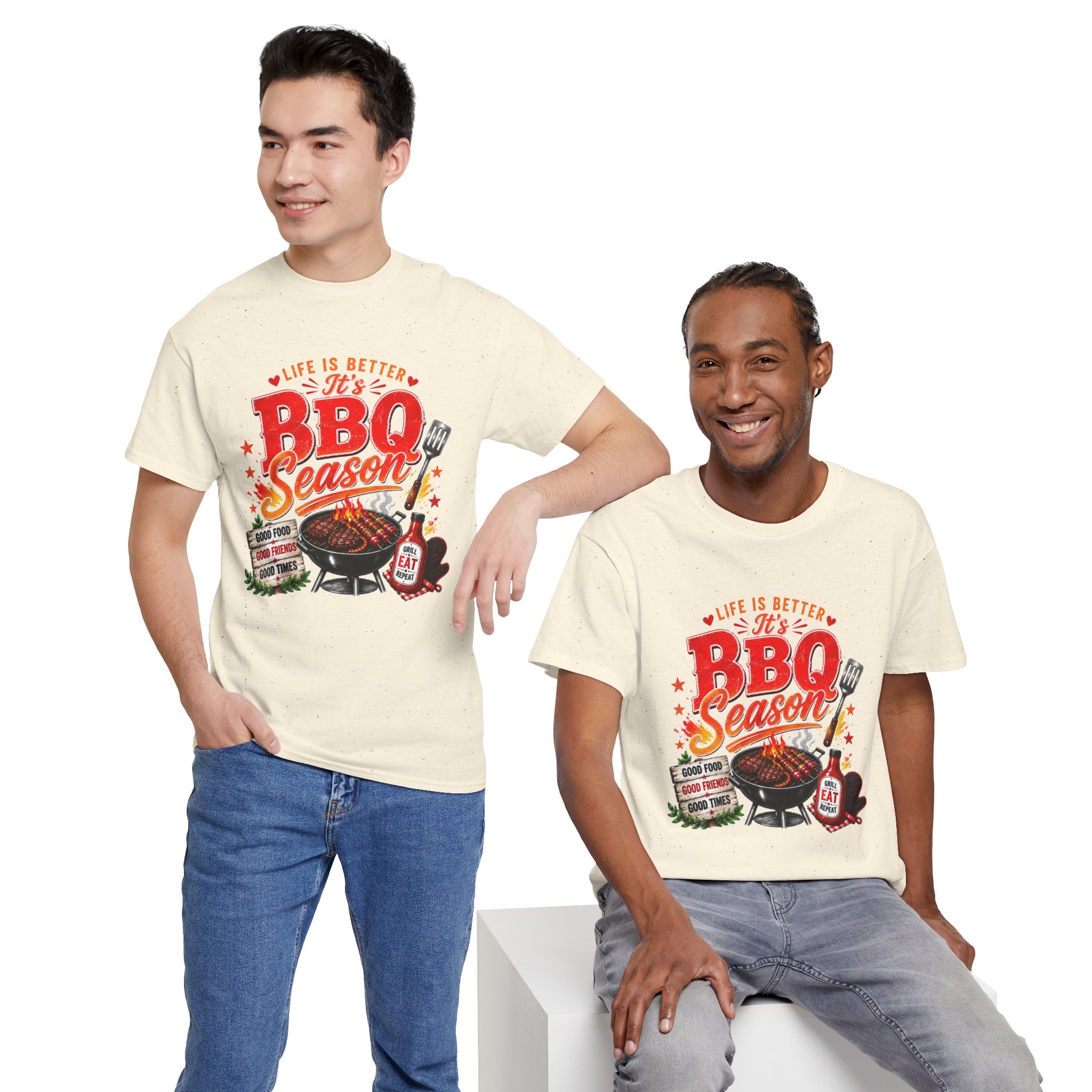 BBQ Season T-Shirt | Life Is Better It's BBQ Season Tee | Funny Grill Shirt | Summer Cookout Shirt | Barbecue Lover Gift | Backyard BBQ Tee