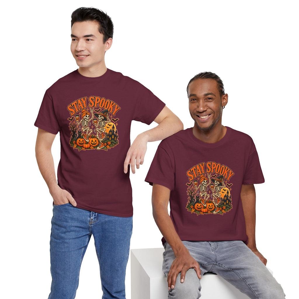 Stay Spooky Halloween Shirt | Dancing Skeleton Pumpkin Graphic Tee