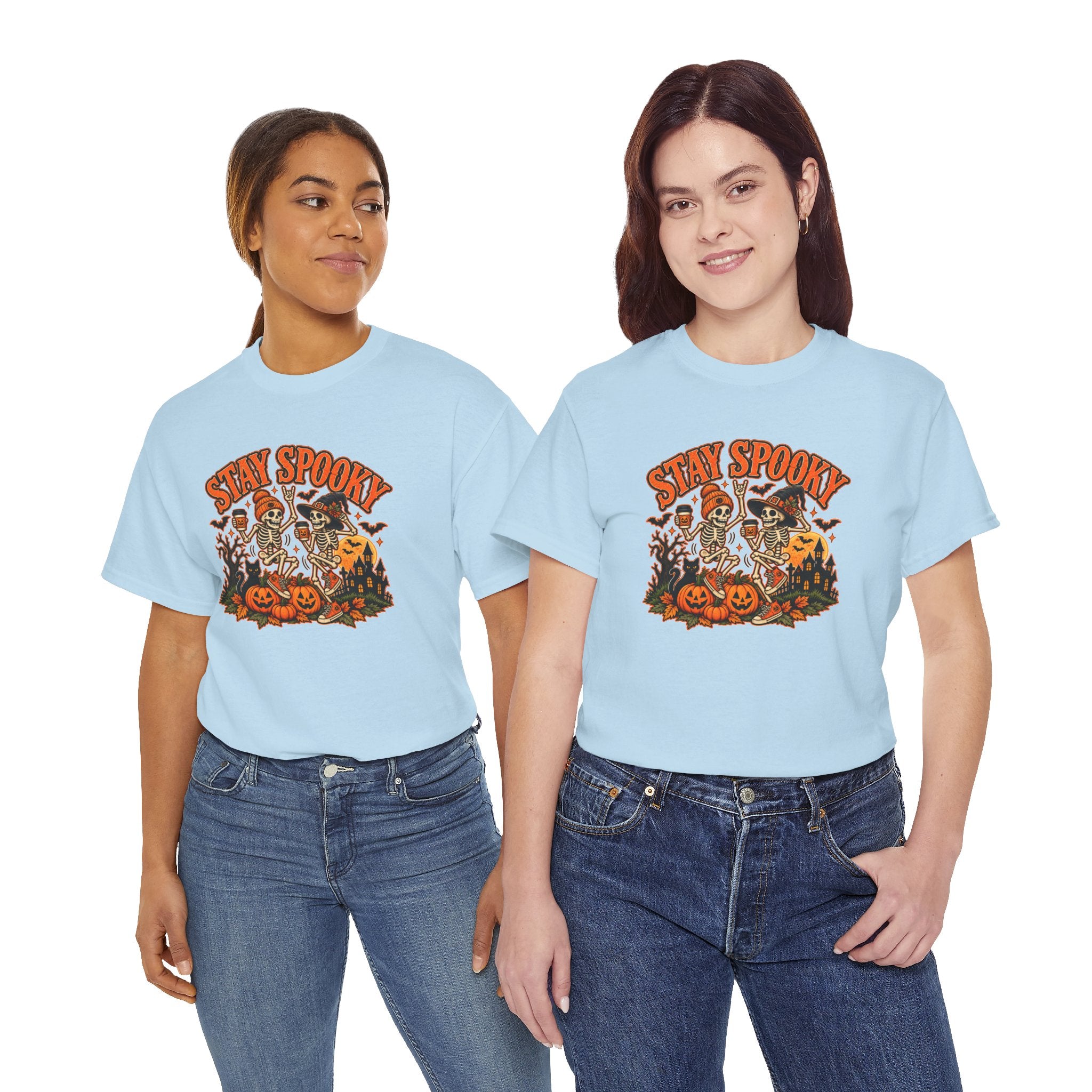 Stay Spooky Halloween Shirt | Dancing Skeleton Pumpkin Graphic Tee