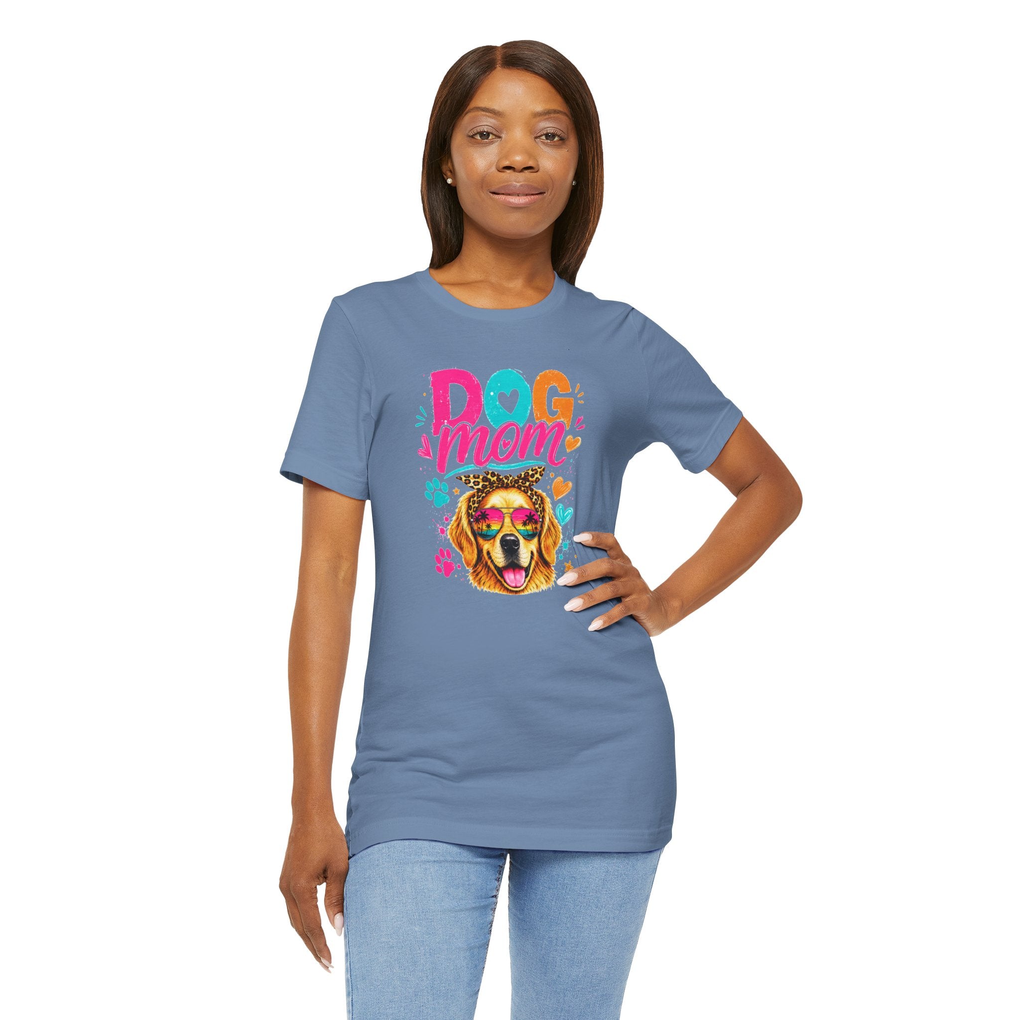 Dog Mom T-Shirt | Golden Retriever Shirt | Funny Dog Mom Gift | Colorful Retro Dog Lover Tee | Unisex Graphic T-Shirt