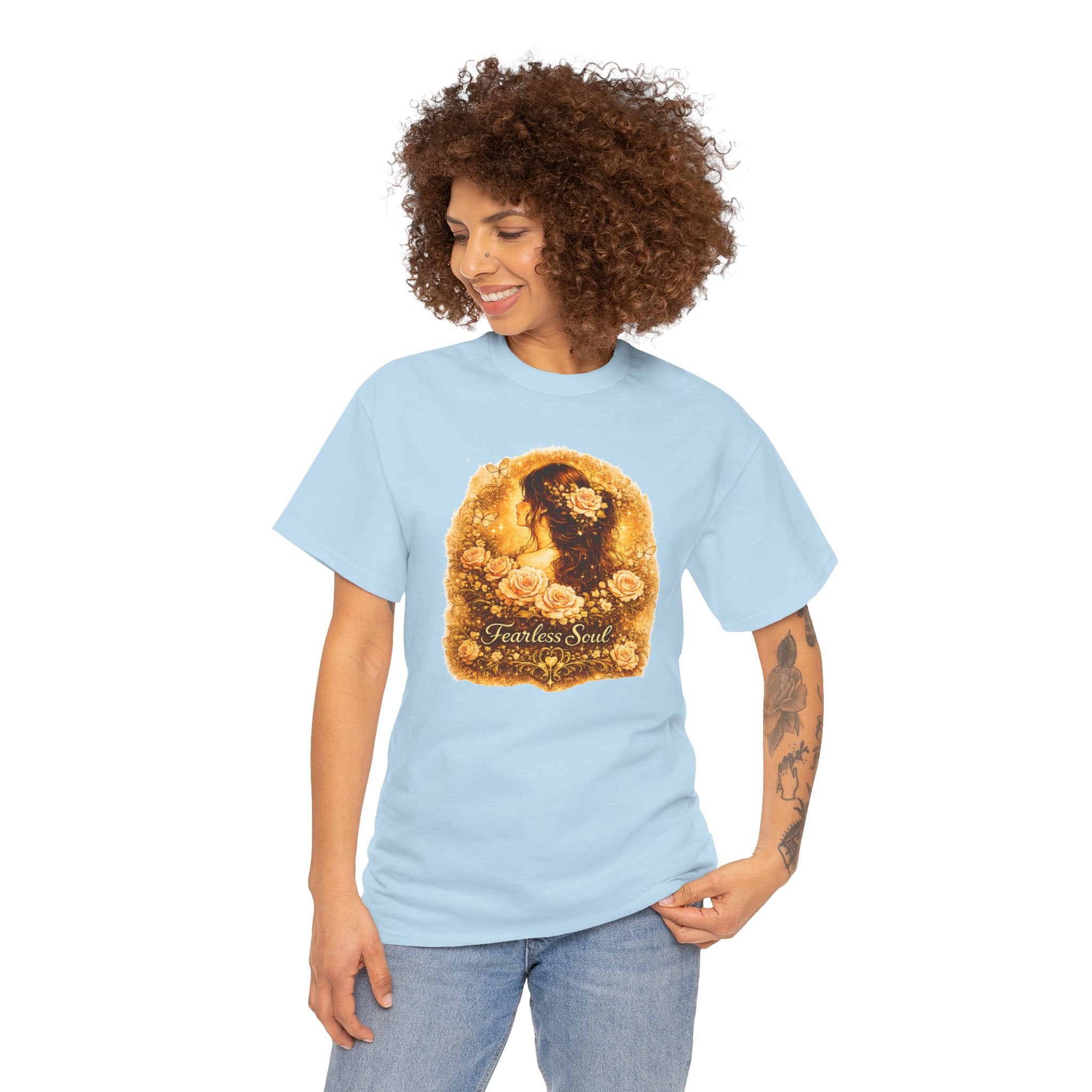 Fearless Soul Shirt, Vintage Floral Woman Tee, Feminine Aesthetic T-Shirt, Boho Graphic Tee, Cottagecore Shirt, Romantic Floral Shirt