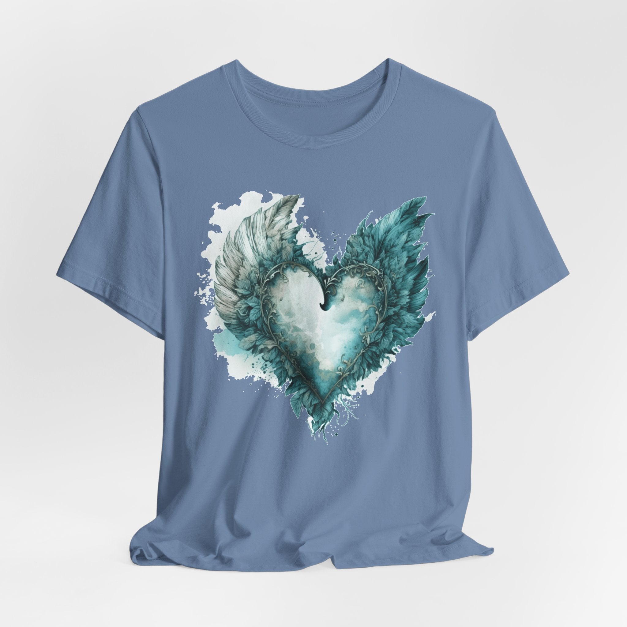 Winged Heart T-Shirt, Watercolor Heart with Wings Shirt, Aesthetic Graphic Tee, Unisex Vintage Style Shirt