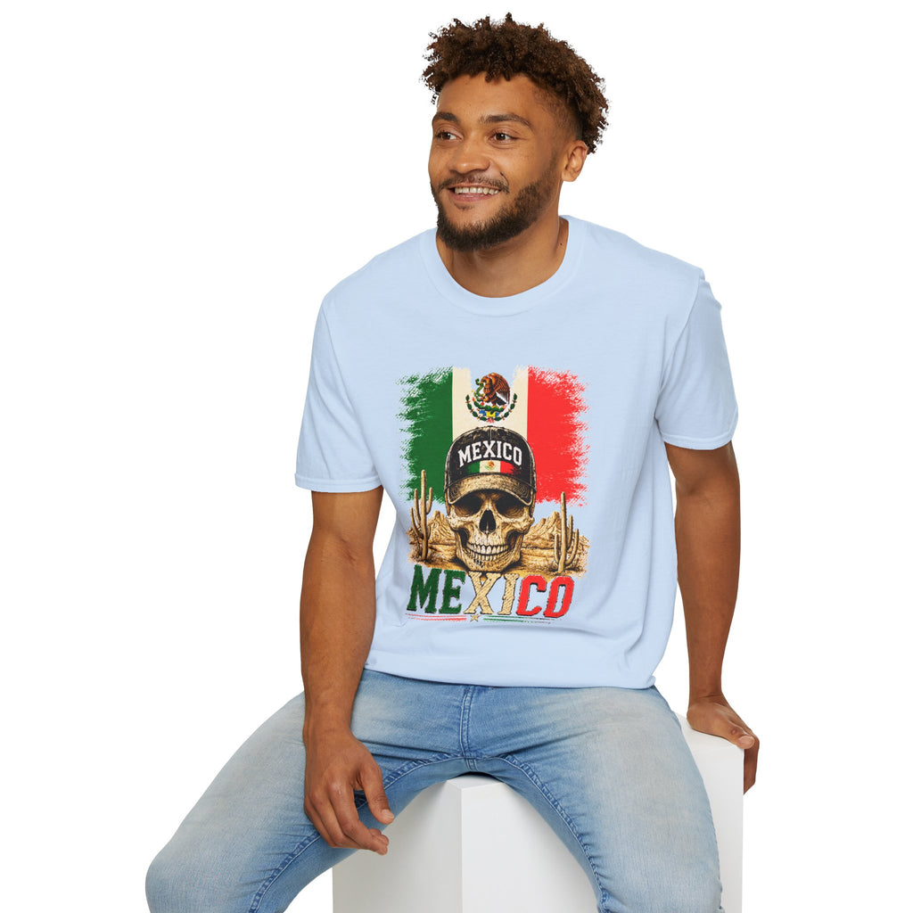Mexico Flag Skull T-Shirt, Vintage Mexican Skull Shirt, Dia De Los Muertos Tee, Patriotic Mexico Graphic Tee, Gift for Men Women