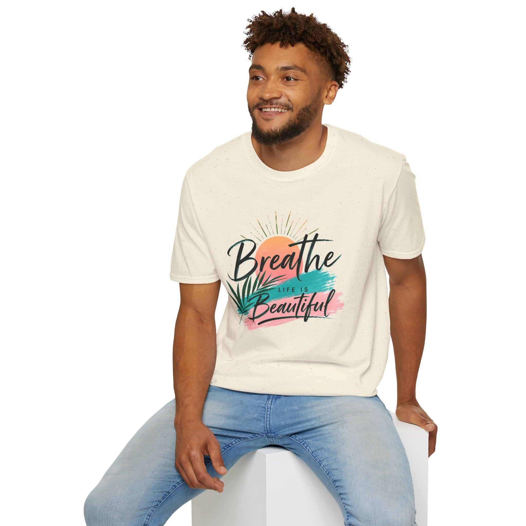 Breathe Life Is Beautiful Shirt, Inspirational T-Shirt for Women, Positive Quote Tee, Motivational Graphic Tee, Summer Vacation Shirt, Gift for Her