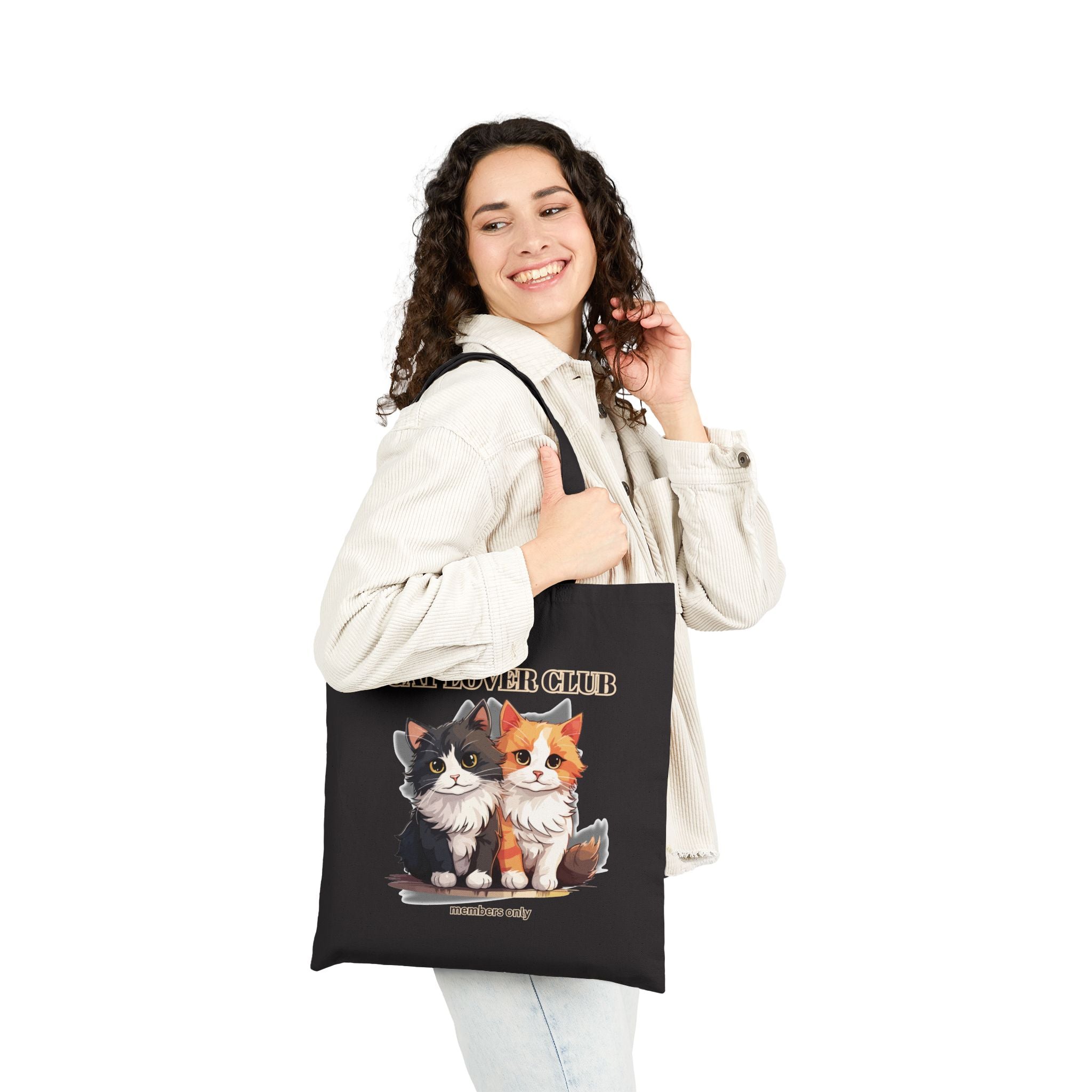 Cat Lover Club Canvas Tote Bag – Cute Kittens 'Members Only' Eco Shopper