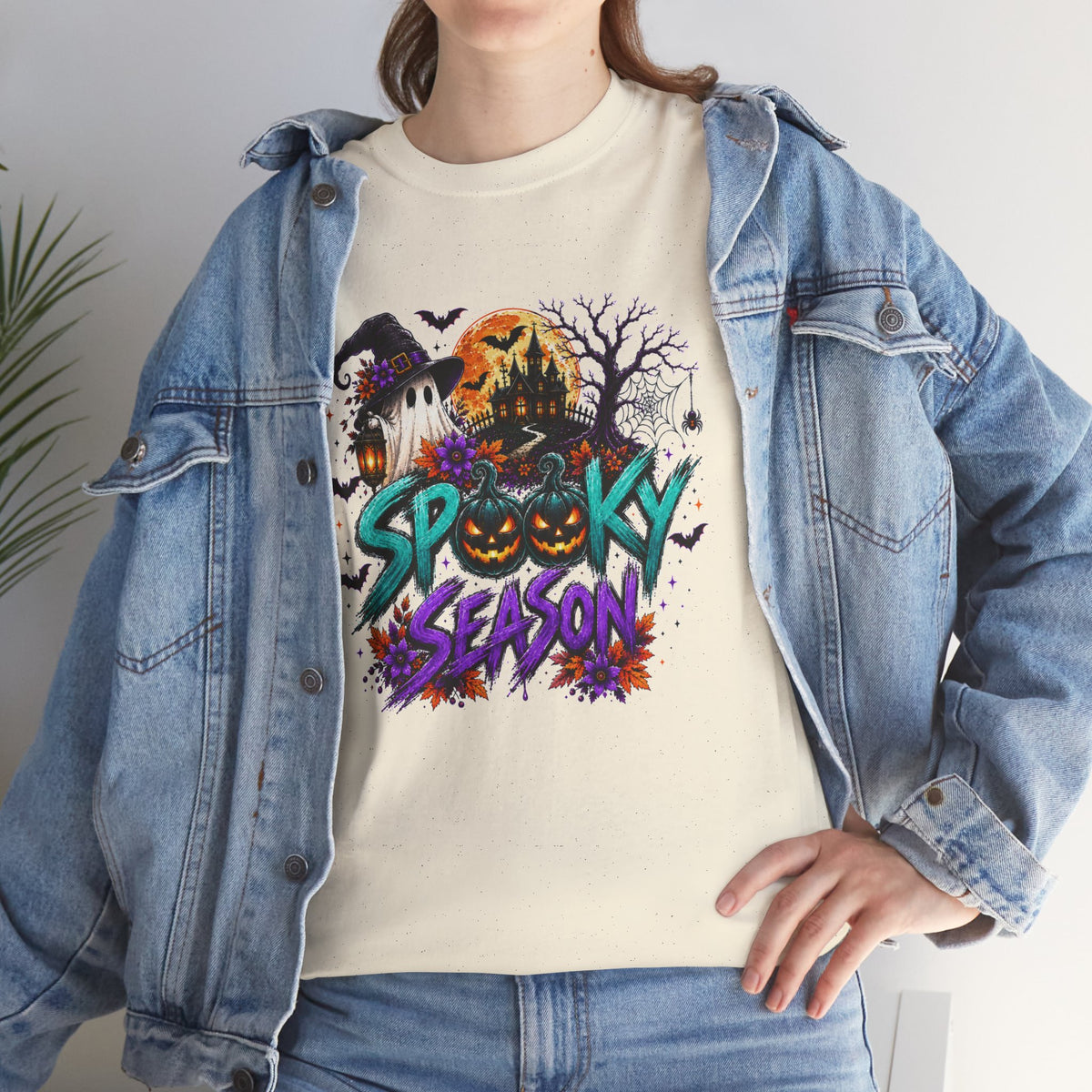 Spooky Season Halloween T-Shirt, Haunted House Pumpkin Tee, Halloween Graphic Shirt, Unisex Fall Tee