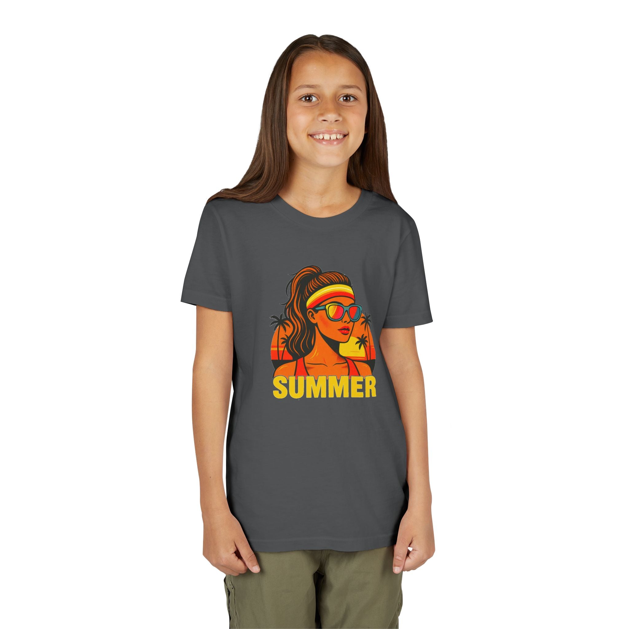 Girls Summer Graphic Tee | Retro Sunshine Youth Shirt | Cute Vacation T-Shirt