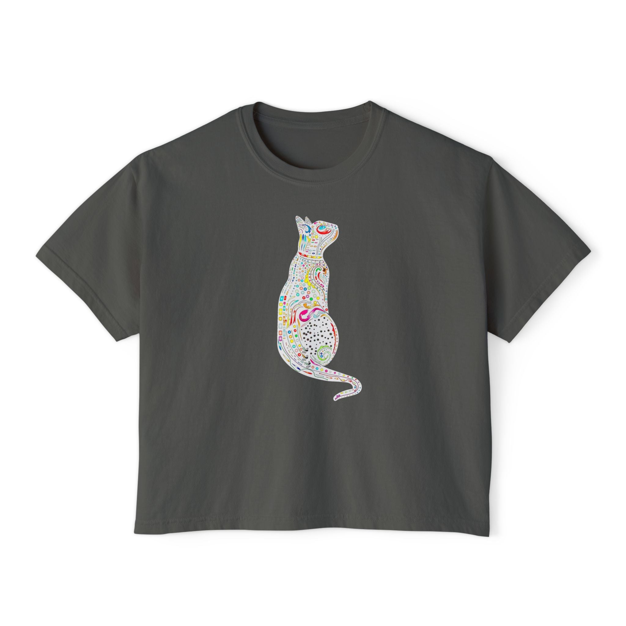 Cute Cat T-Shirt, Colorful Cat Graphic Tee, Cat Lover Gift Idea