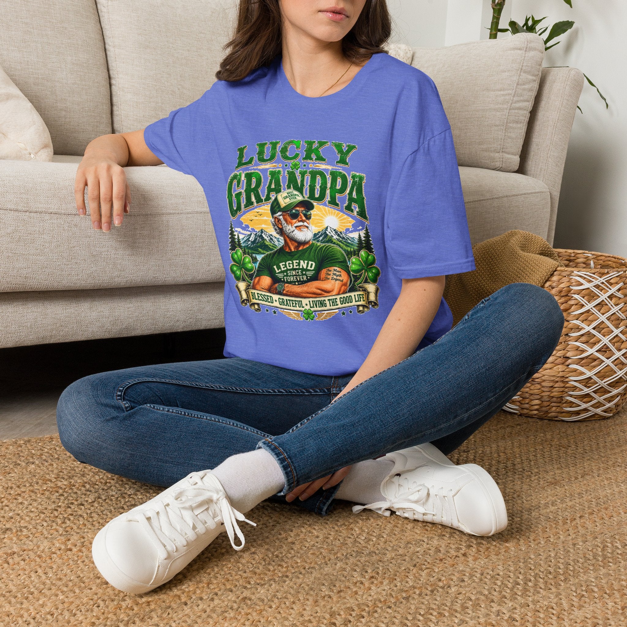 Lucky Grandpa T-Shirt | Funny Grandpa Gift | Vintage Lucky Grandfather Shirt | St. Patrick's Day Tee | Gift for Grandpa | Lucky Irish Tee