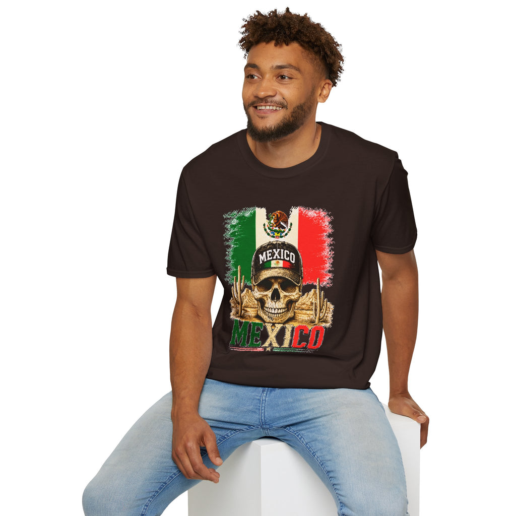 Mexico Flag Skull T-Shirt, Vintage Mexican Skull Shirt, Dia De Los Muertos Tee, Patriotic Mexico Graphic Tee, Gift for Men Women