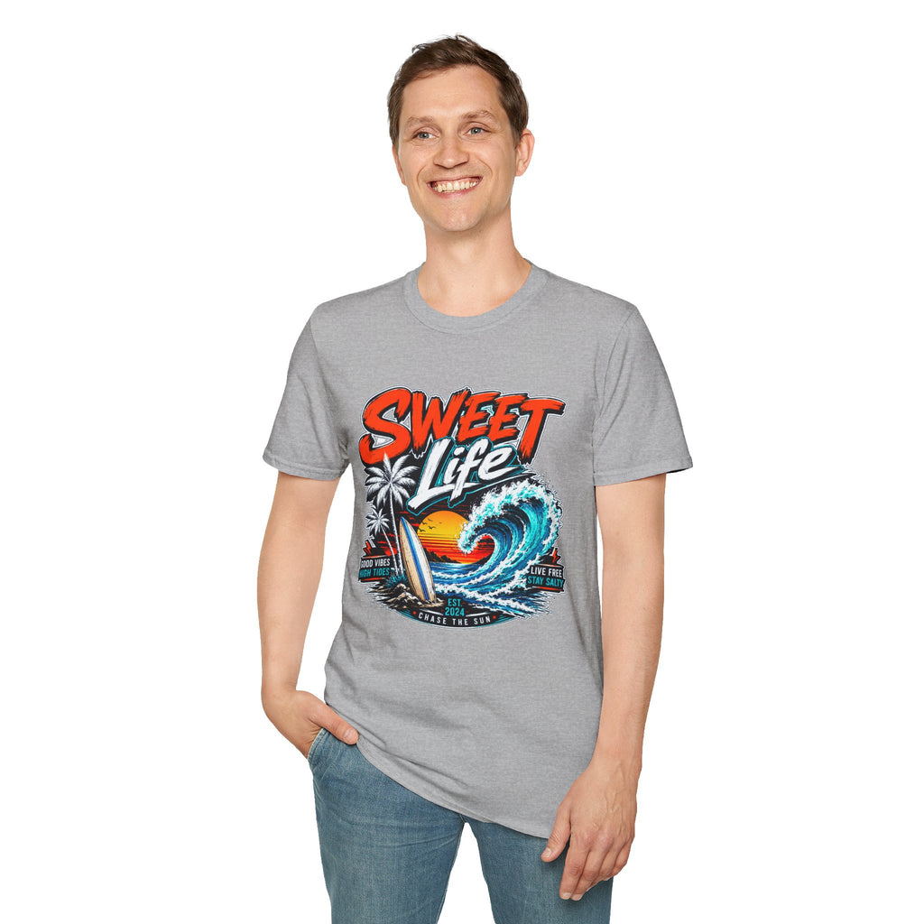 Vintage Beach T-Shirt, Sweet Life Surf Tee, Coastal Summer Graphic Shirt