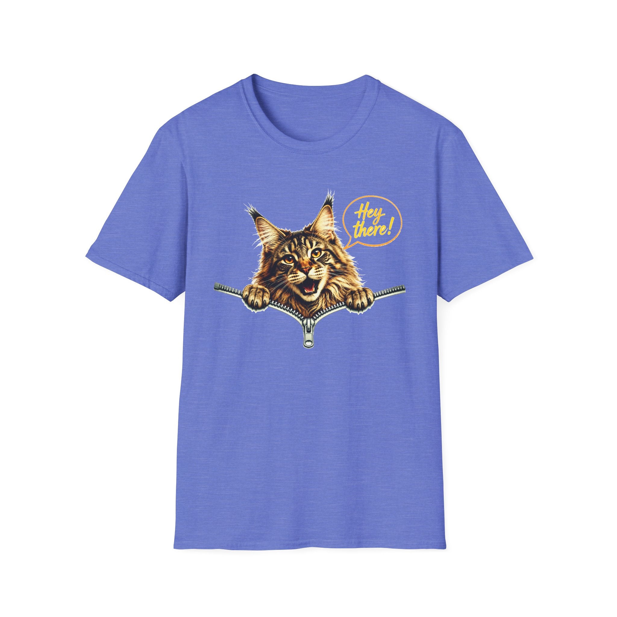 Cute Maine Coon Cat Shirt, Funny Cat Lover Tee, Hey There Cat Graphic T-Shirt, Cute Animal Shirt, Gift for Cat Mom, Unisex Tee