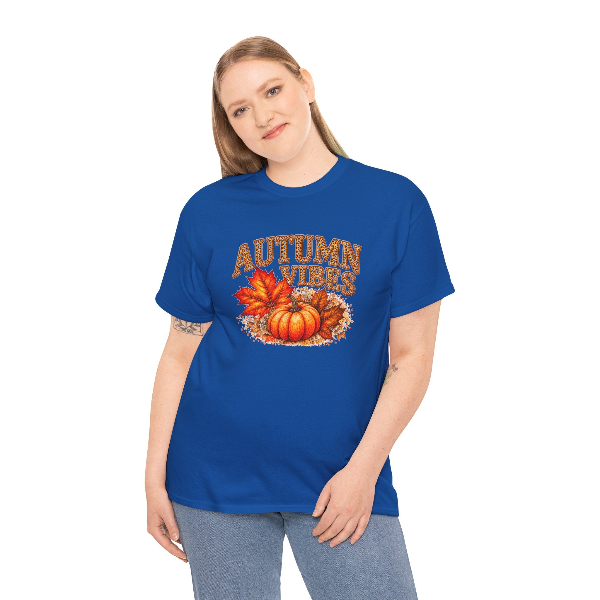 Autumn Vibes Pumpkin T-Shirt, Fall Leaves Graphic Tee, Cozy Fall Shirt, Thanksgiving Season Top