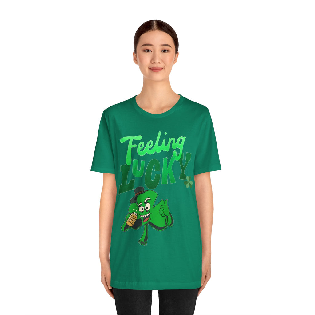Feeling Lucky St. Patrick's Day T-Shirt — Shamrock Leprechaun Graphic Tee