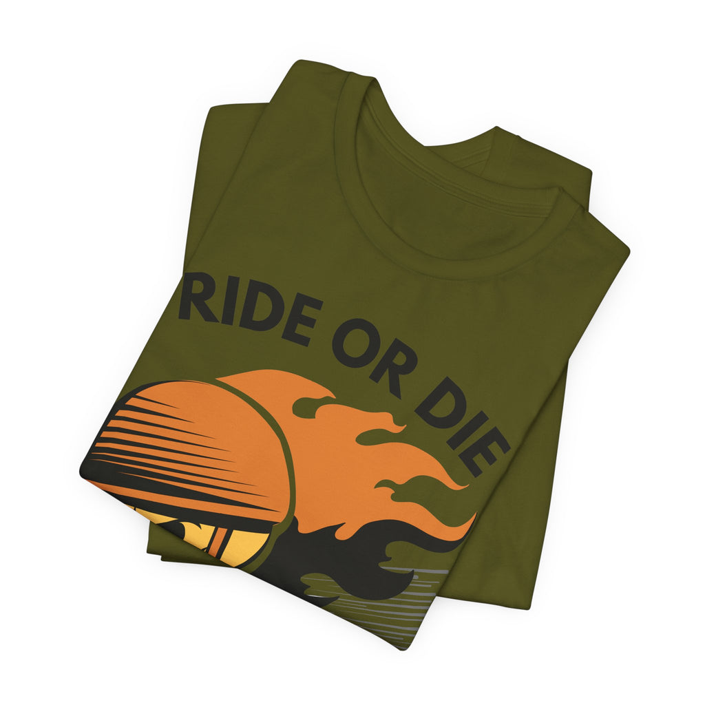 Ride or Die Skull Helmet T-Shirt | Biker Graphic Tee for Men | Vintage Motorcycle Shirt