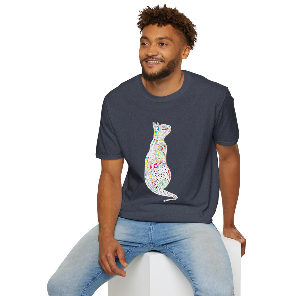 Cat Lover Shirt, Colorful Cat Graphic T-Shirt, Cute Cat Silhouette Tee
