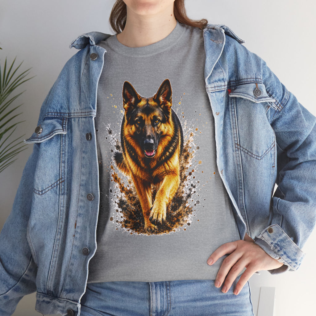 German Shepherd Running T-Shirt, German Shepherd Graphic Tee, Dog Lover Shirt, Unisex German Shepherd Tee, Gift for Dog Owner, K9 Animal Shirt