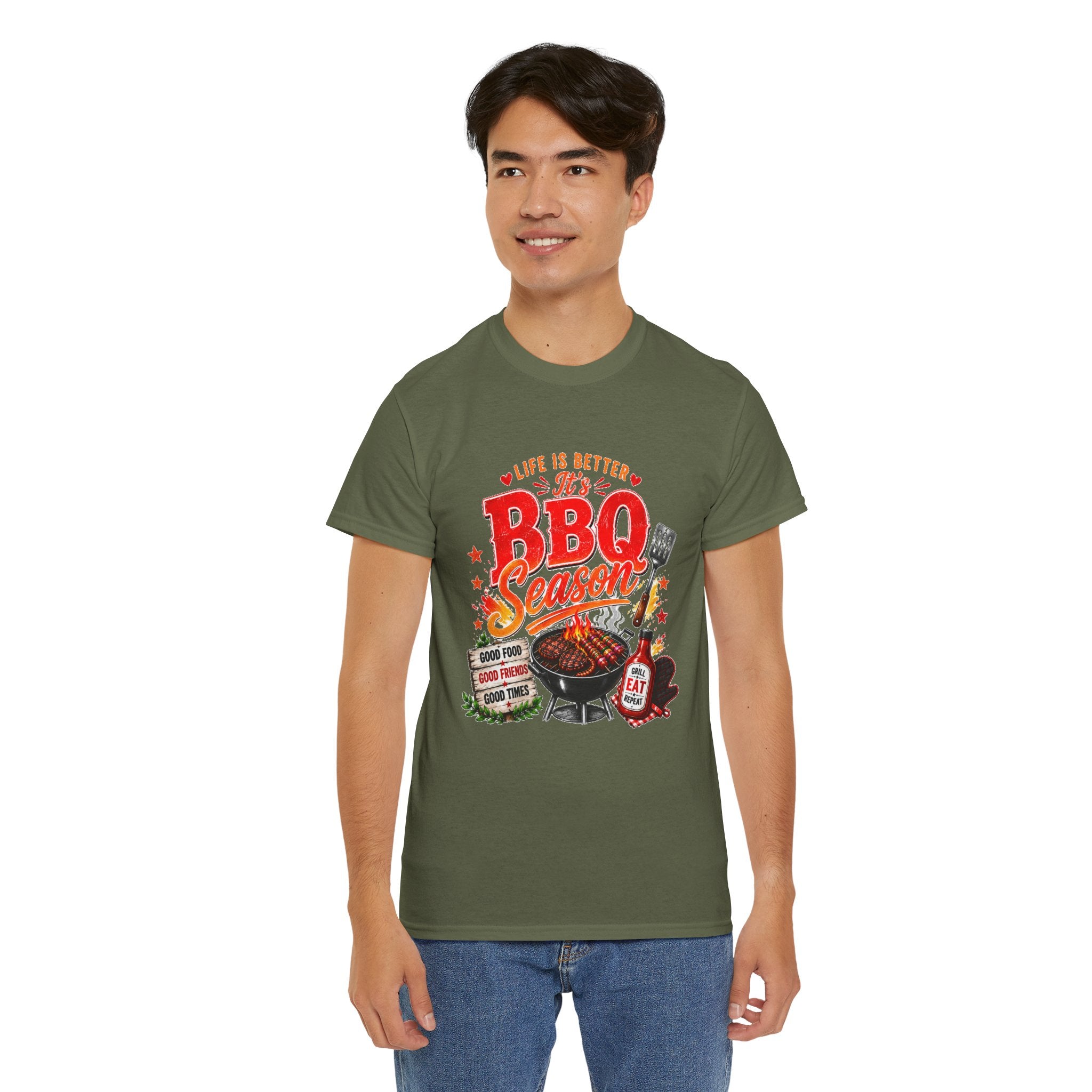 BBQ Season T-Shirt | Life Is Better It's BBQ Season Tee | Funny Grill Shirt | Summer Cookout Shirt | Barbecue Lover Gift | Backyard BBQ Tee
