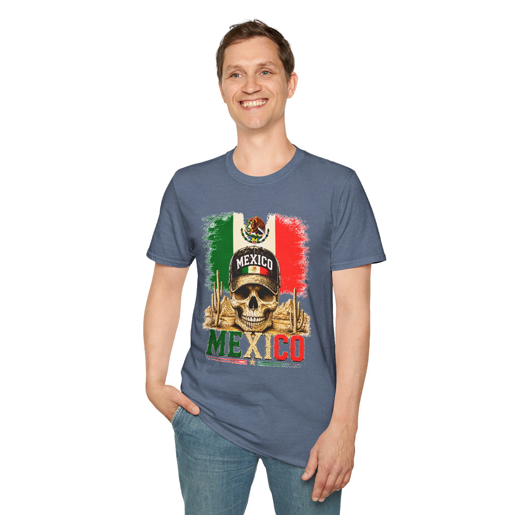Mexico Flag Skull T-Shirt, Vintage Mexican Skull Shirt, Dia De Los Muertos Tee, Patriotic Mexico Graphic Tee, Gift for Men Women