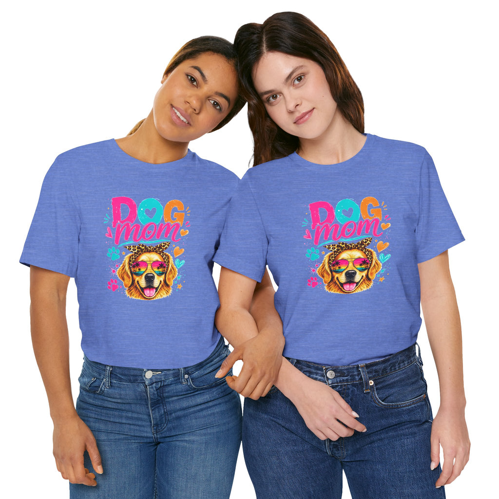 Dog Mom T-Shirt | Golden Retriever Shirt | Funny Dog Mom Gift | Colorful Retro Dog Lover Tee | Unisex Graphic T-Shirt