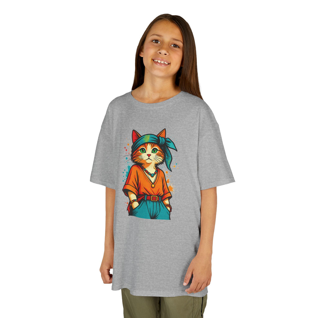 Kid's Retro Cat Tee — Cool Cat Graphic Shirt for Kids