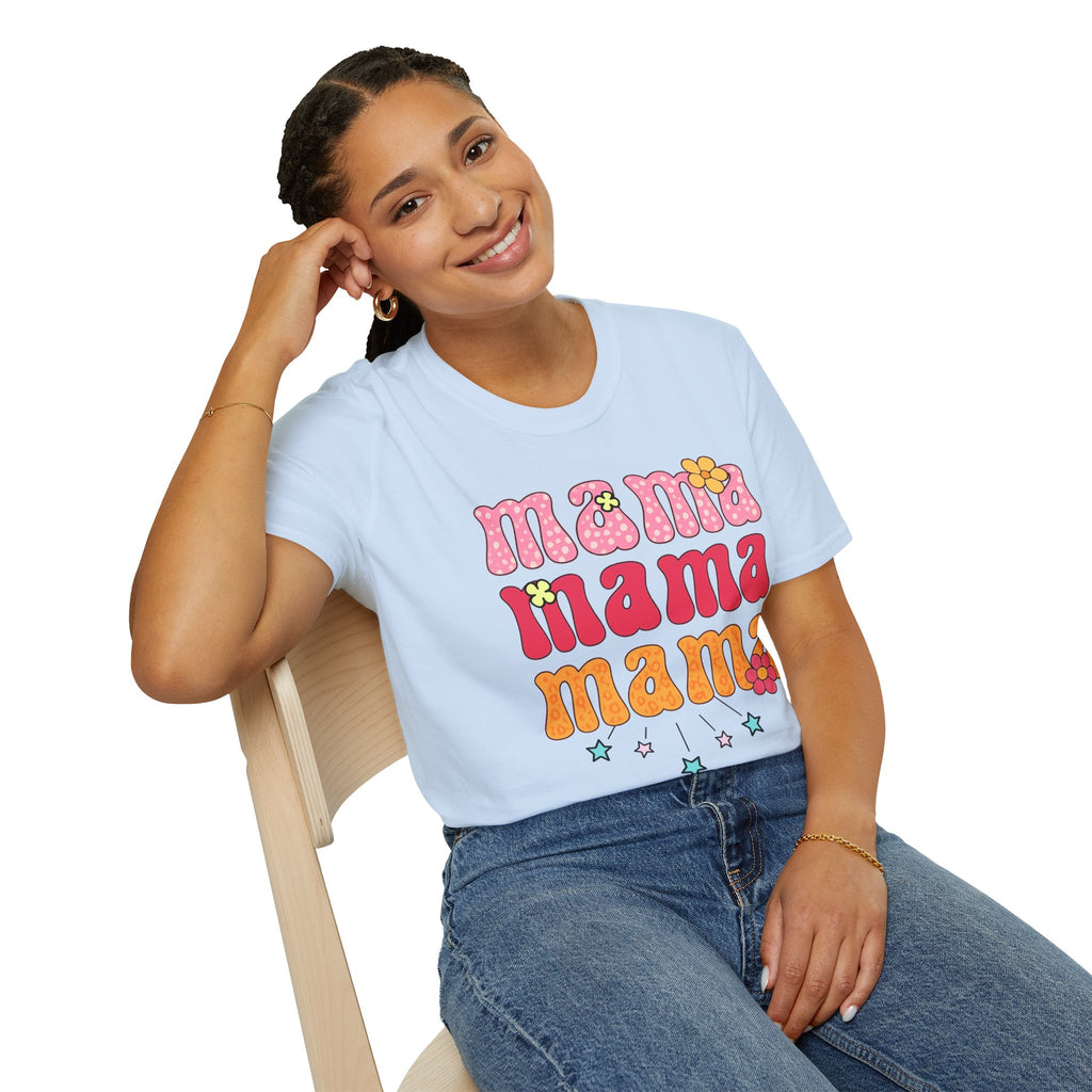 Mama Shirt, Retro Mama Tee, Cute Mom Shirt, Mother's Day Gift, Floral Mama Shirt, Trendy Mom T-Shirt