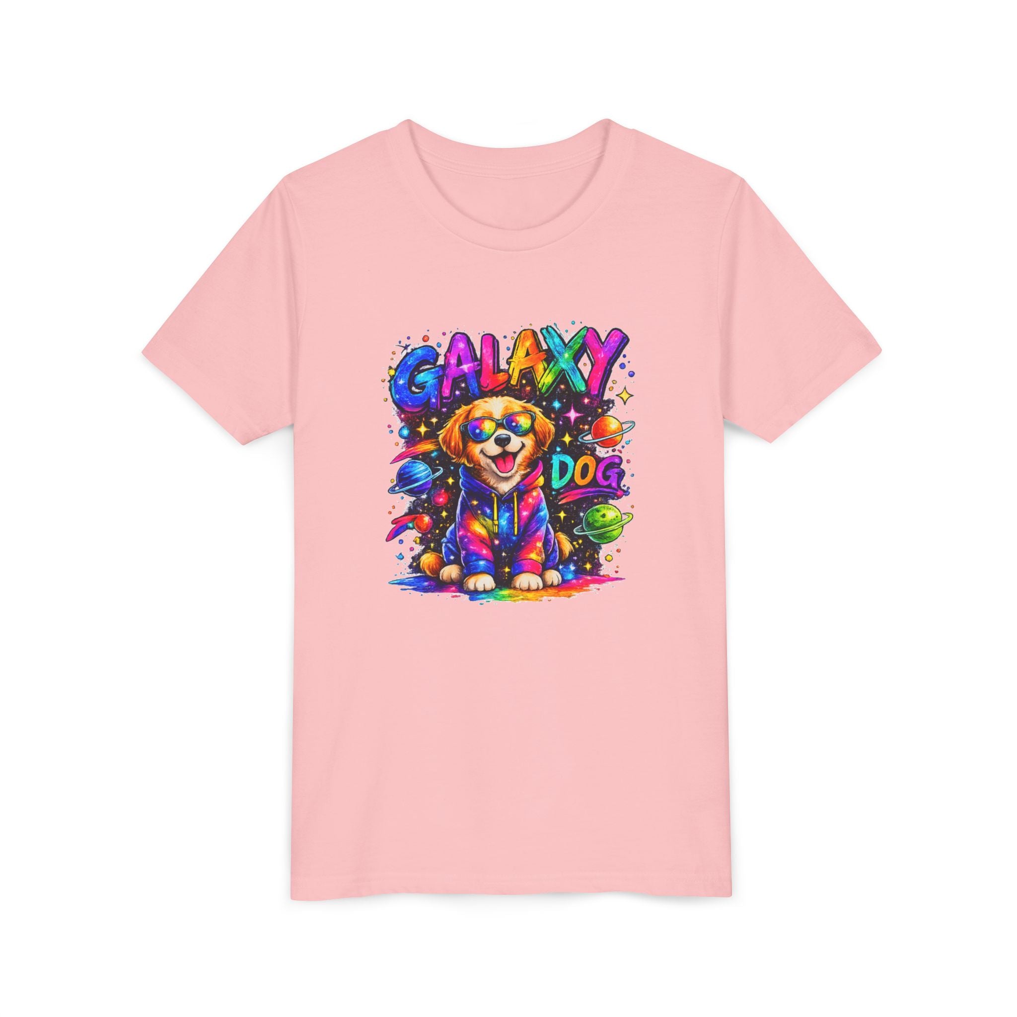 Galaxy Dog Youth Shirt, Space Puppy Kids T-Shirt, Colorful Dog Tee for Boys Girls, Rainbow Galaxy Dog Graphic Tee, Cute Gift for Dog Lovers