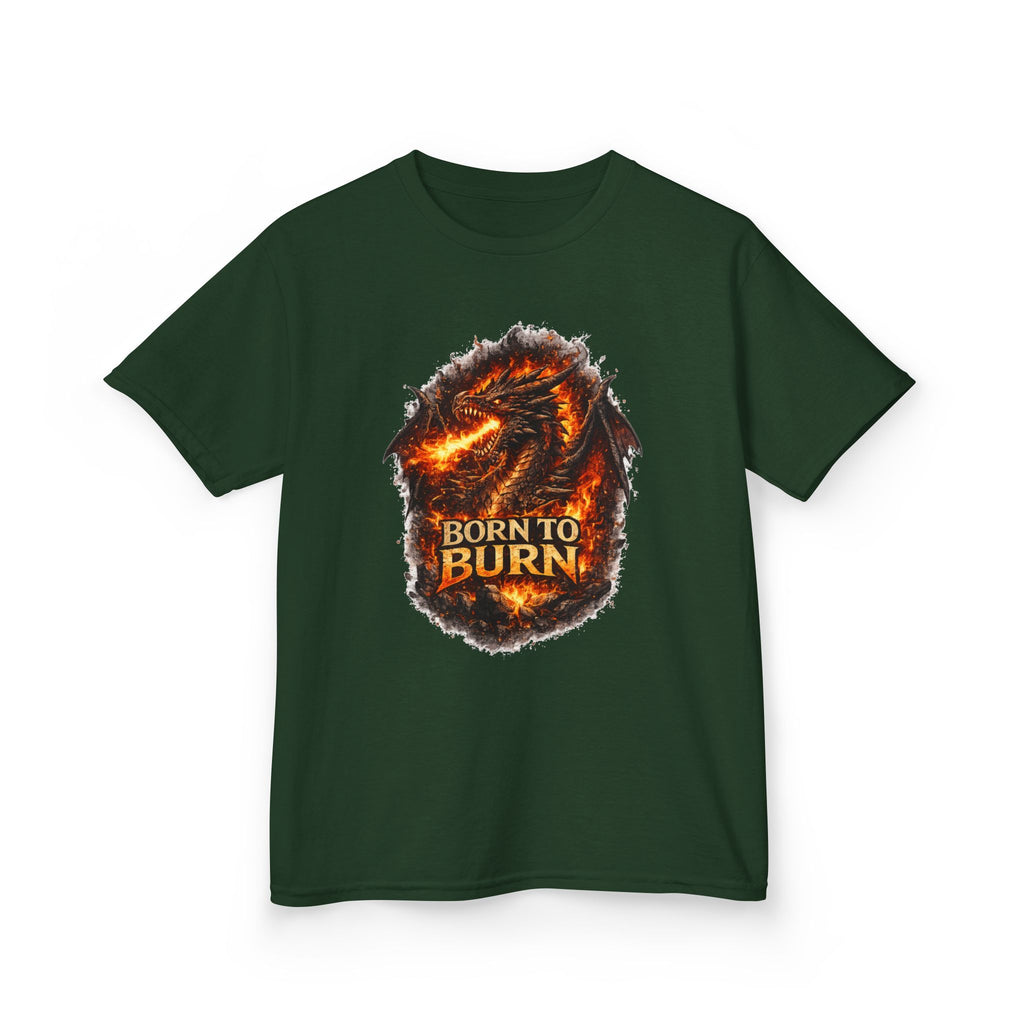 Kids Dragon Shirt, Fiery Dragon Tee for Boys, Fantasy Graphic T-Shirt, Gamer Kids Shirt, Cute Dragon Shirt, Born To Burn Tee