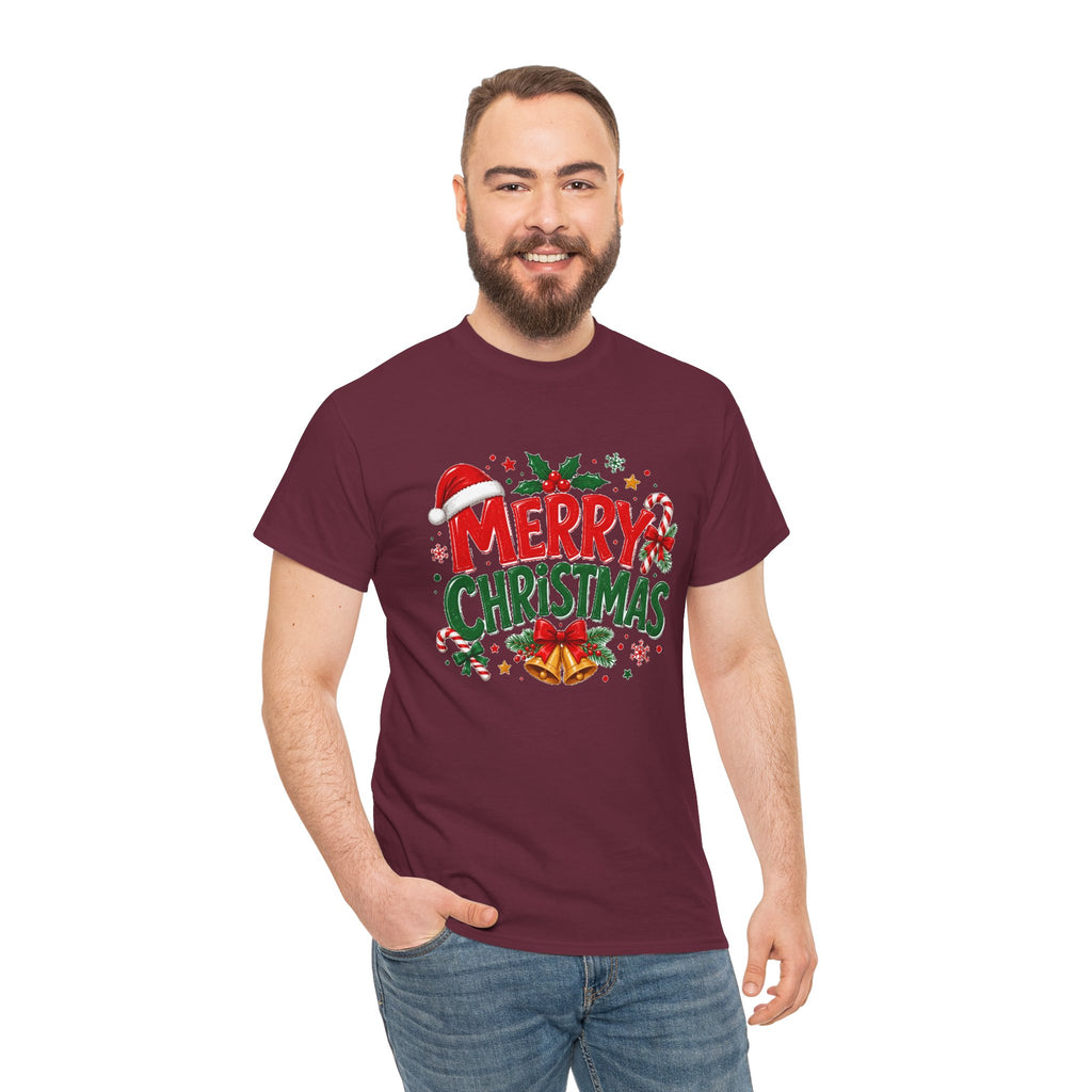 Merry Christmas Shirt, Christmas Graphic Tee, Santa Hat T-Shirt, Holiday Party Shirt, Xmas Gift for Men Women