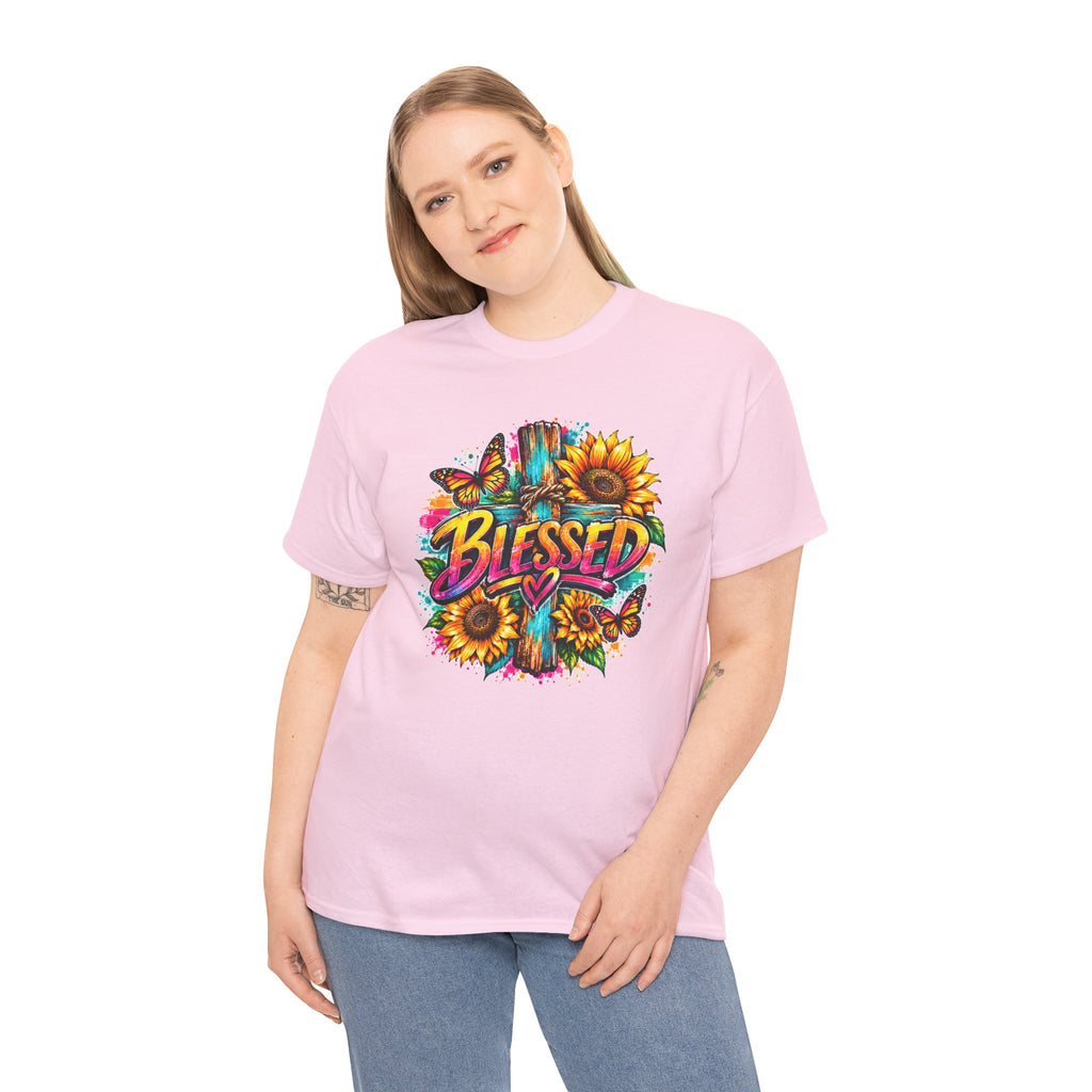 Blessed Christian T-Shirt, Faith Hope Love Tee, Jesus Cross Shirt, Religious Graphic Tee, Christian Gift, Unisex Shirt