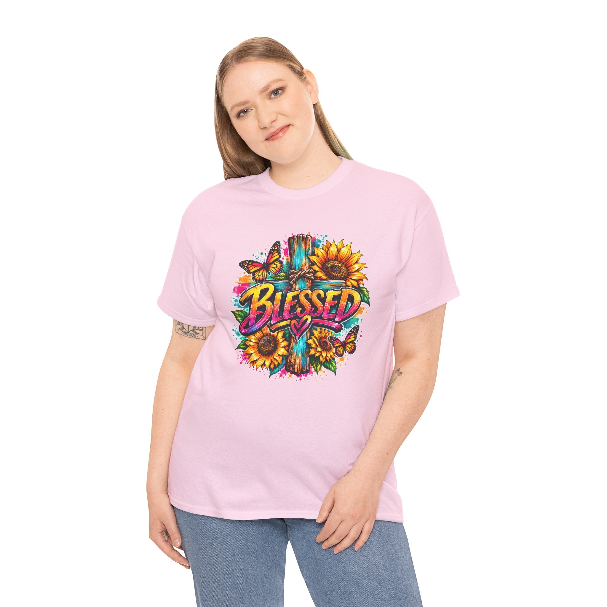 Blessed Christian T-Shirt, Faith Hope Love Tee, Jesus Cross Shirt, Religious Graphic Tee, Christian Gift, Unisex Shirt
