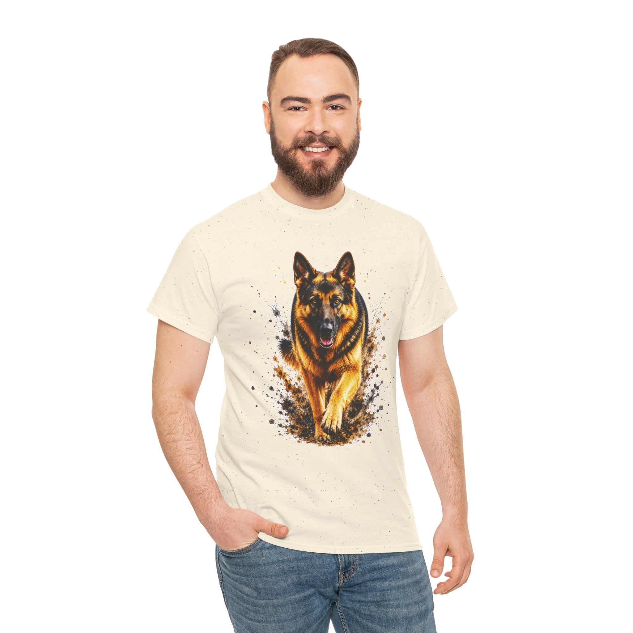 German Shepherd Running T-Shirt, German Shepherd Graphic Tee, Dog Lover Shirt, Unisex German Shepherd Tee, Gift for Dog Owner, K9 Animal Shirt
