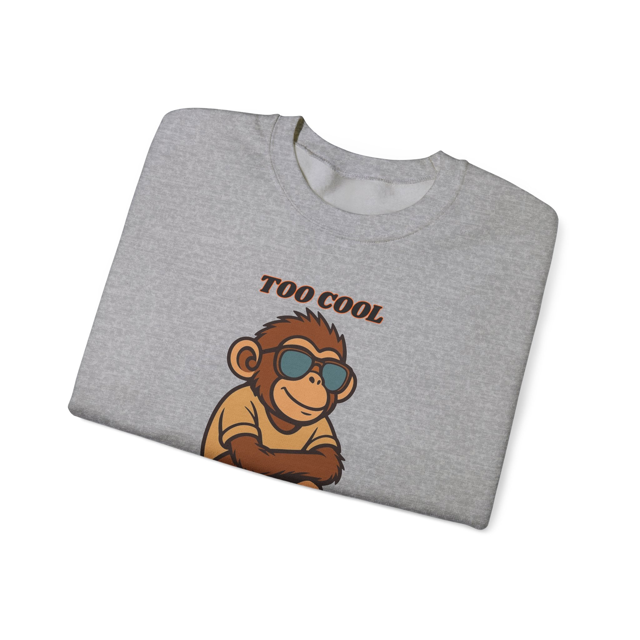 Too Cool Too Care Monkey Sweatshirt — Cute Sunglasses Ape Crewneck