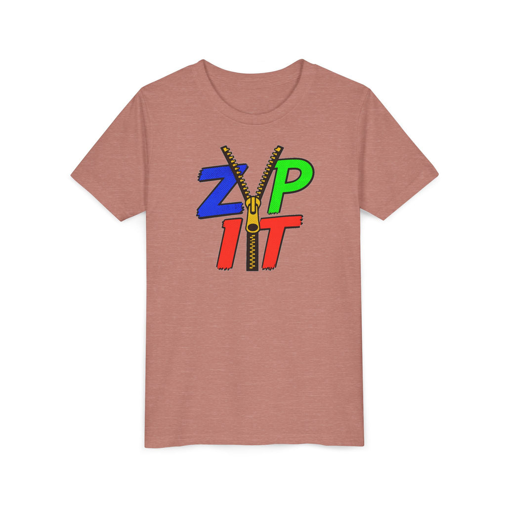 Youth Tee - "Zip It" Colorful Zipper Graphic