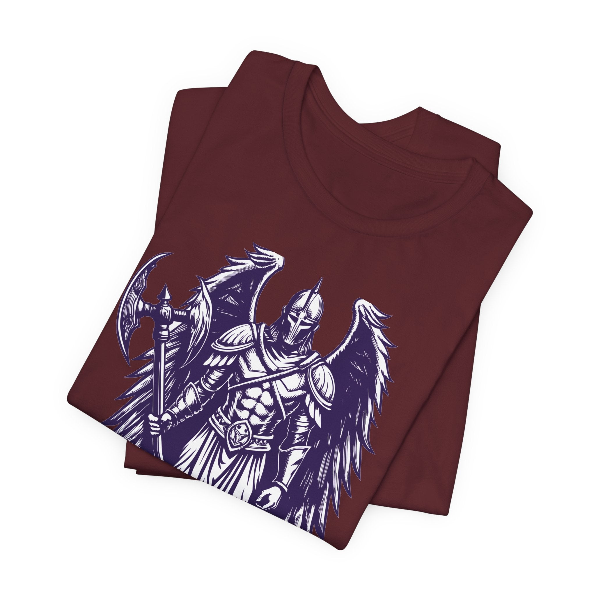 Fallen Angel Warrior T-Shirt | Gothic Fantasy Winged Knight Tee
