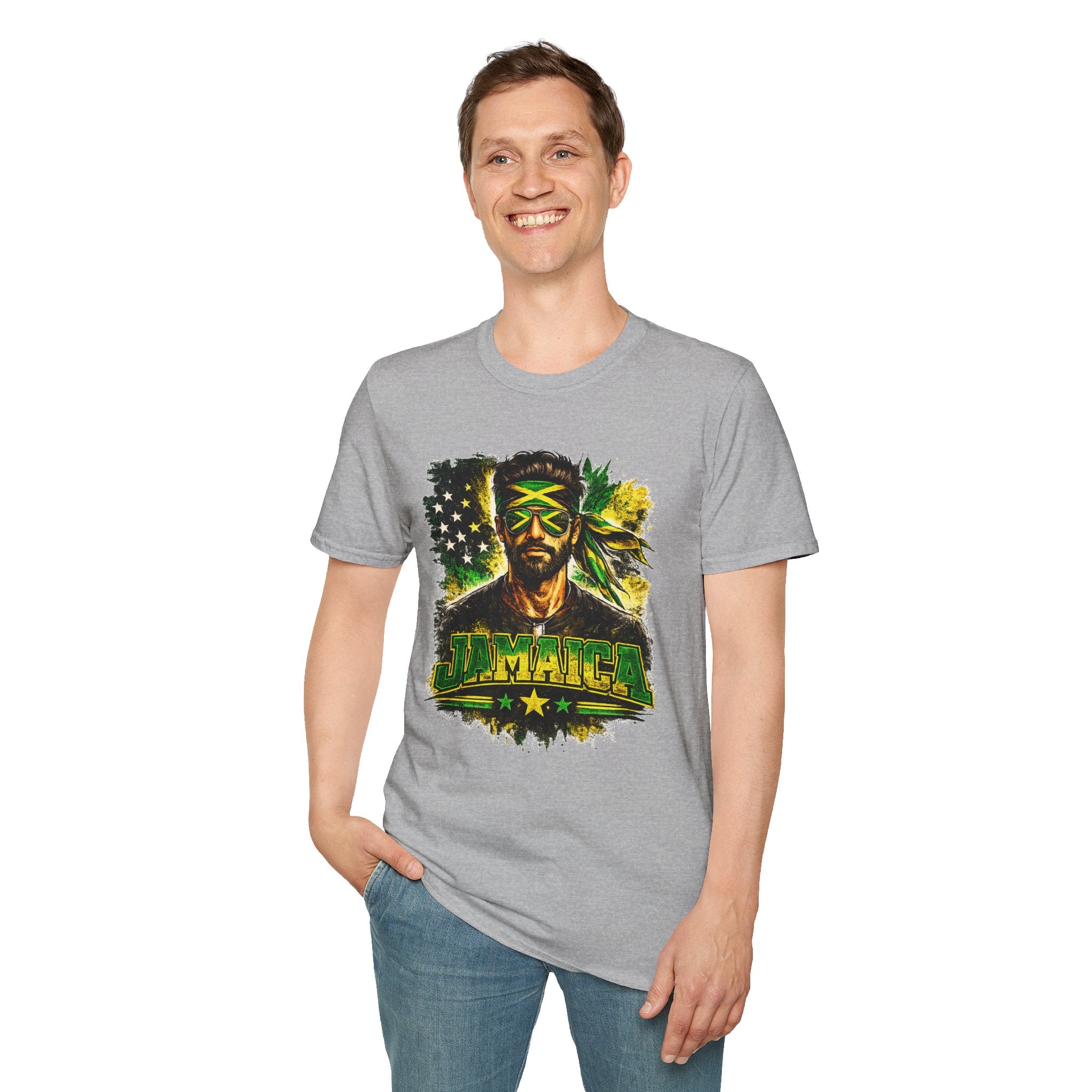Jamaican Flag Portrait T-Shirt — Reggae Vibe Graphic Tee