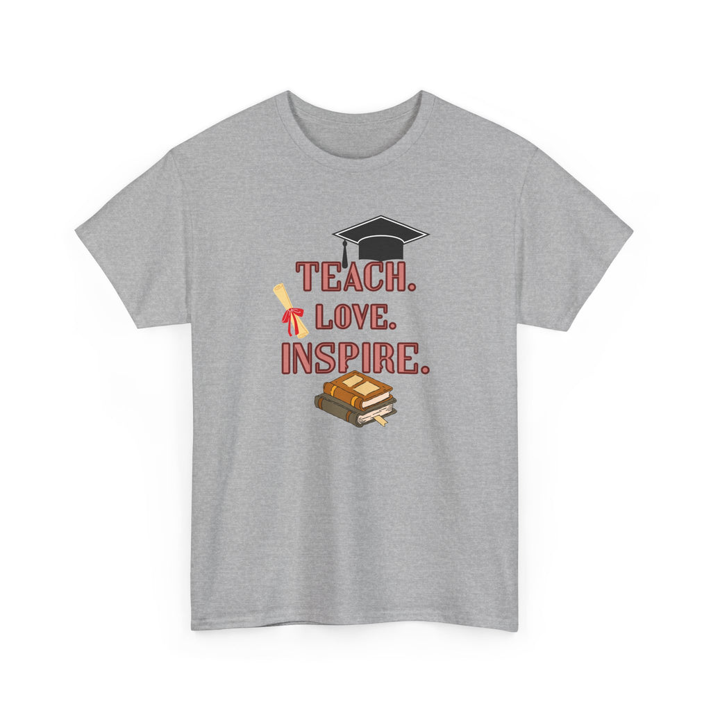 Teacher Shirt Teach Love Inspire, Teacher Gift T-Shirt, Back to School Tee, Inspirational Teacher Shirt, Unisex Graphic Tee