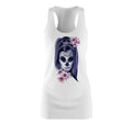 Sugar Skull Dress, Gothic Floral Woman Mini Dress, Day of the Dead Aesthetic Outfit