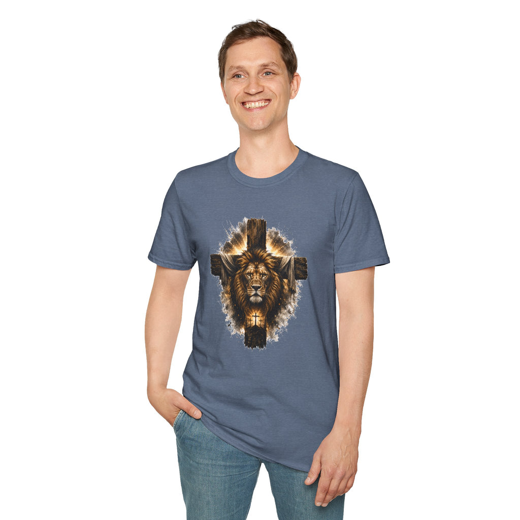 Lion Cross T-Shirt, Christian Faith Shirt, Lion of Judah Graphic Tee, Religious Gift