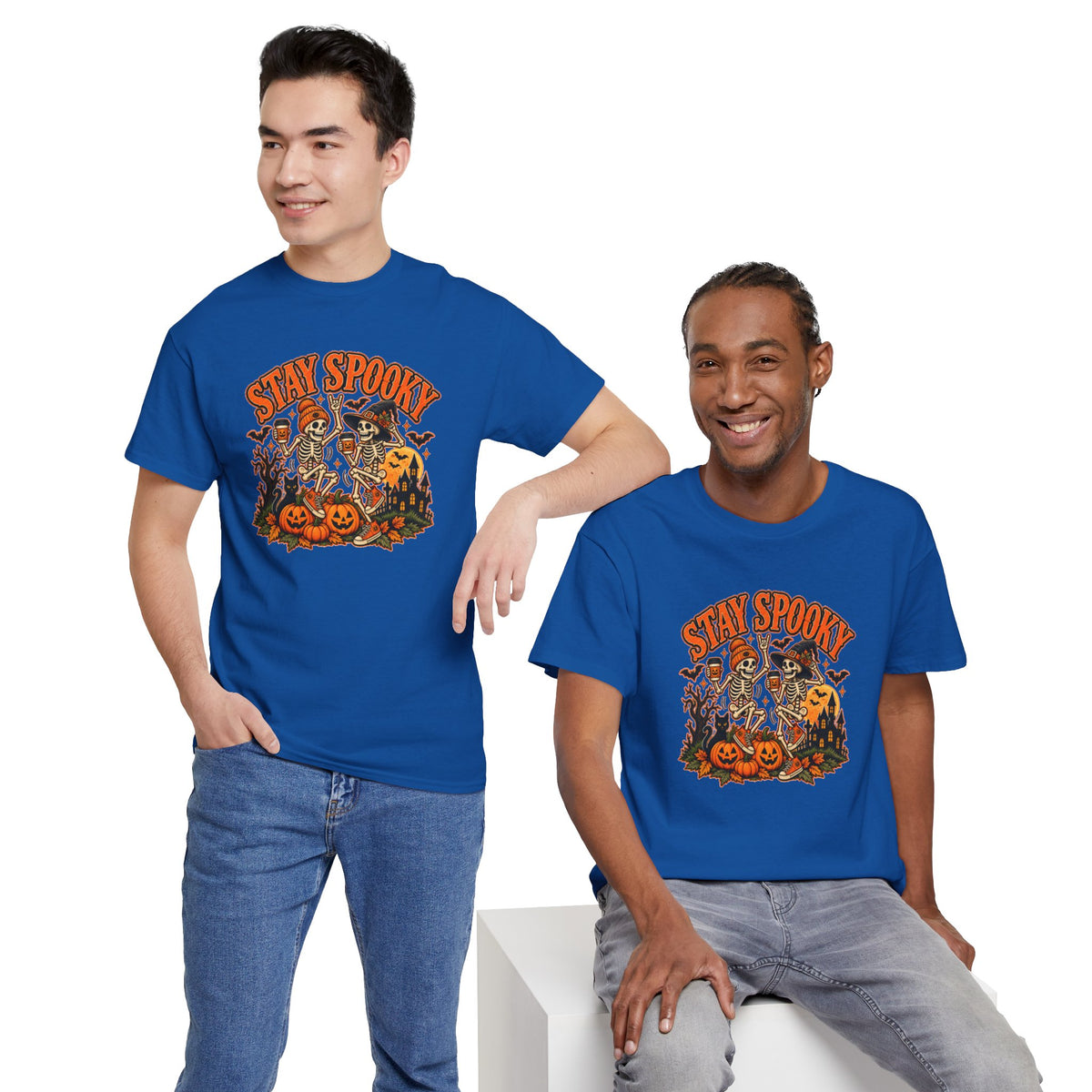 Stay Spooky Halloween Shirt | Dancing Skeleton Pumpkin Graphic Tee
