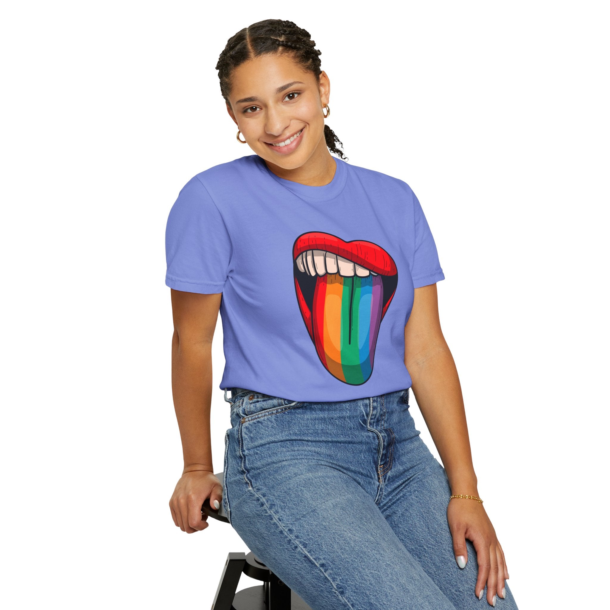 Rainbow Tongue T-Shirt — Pride Lip Graphic Tee