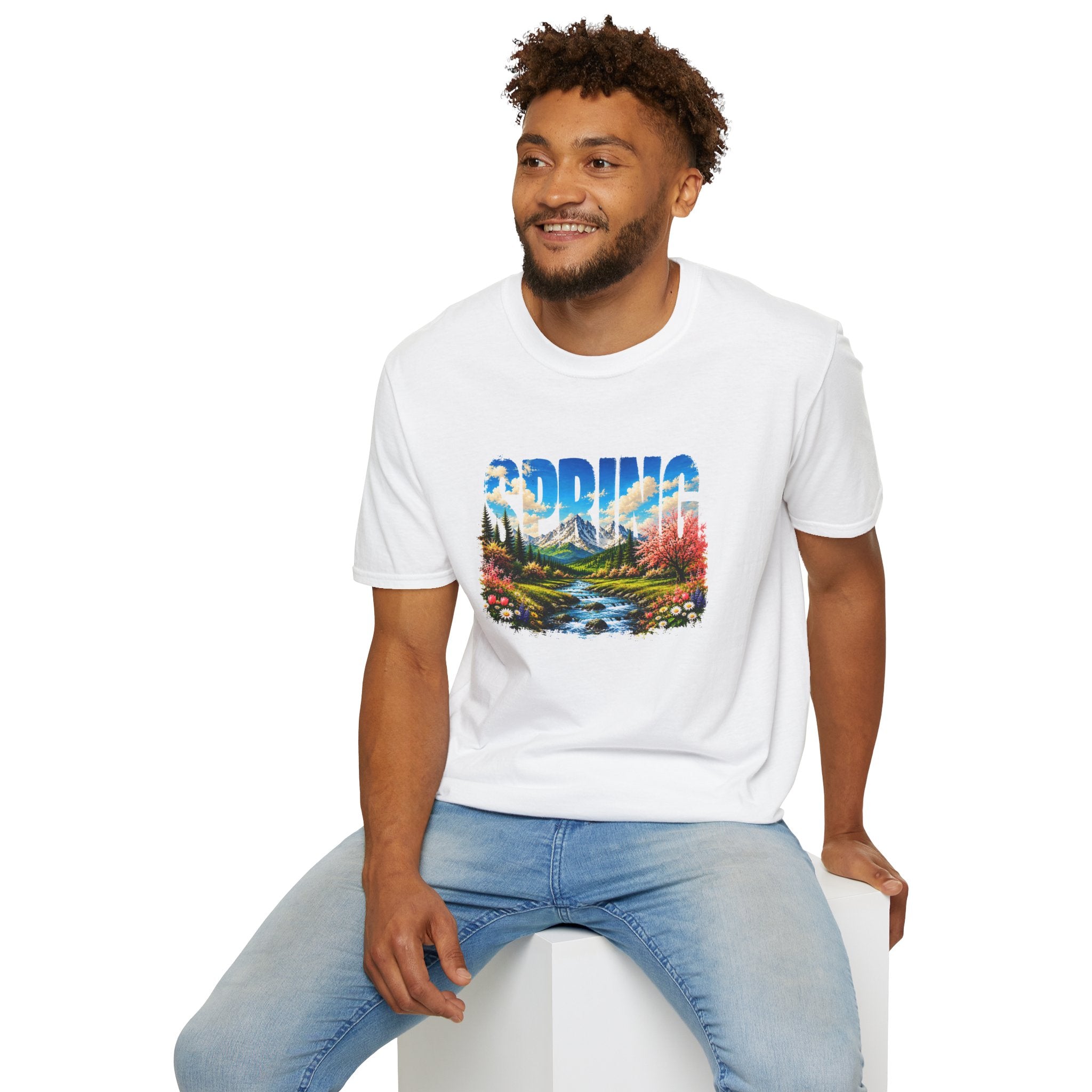 Spring Mountain T Shirt Scenic Landscape Tee