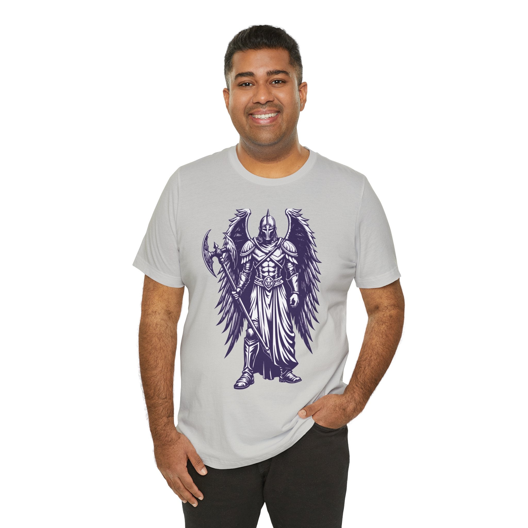 Fallen Angel Warrior T-Shirt | Gothic Fantasy Winged Knight Tee