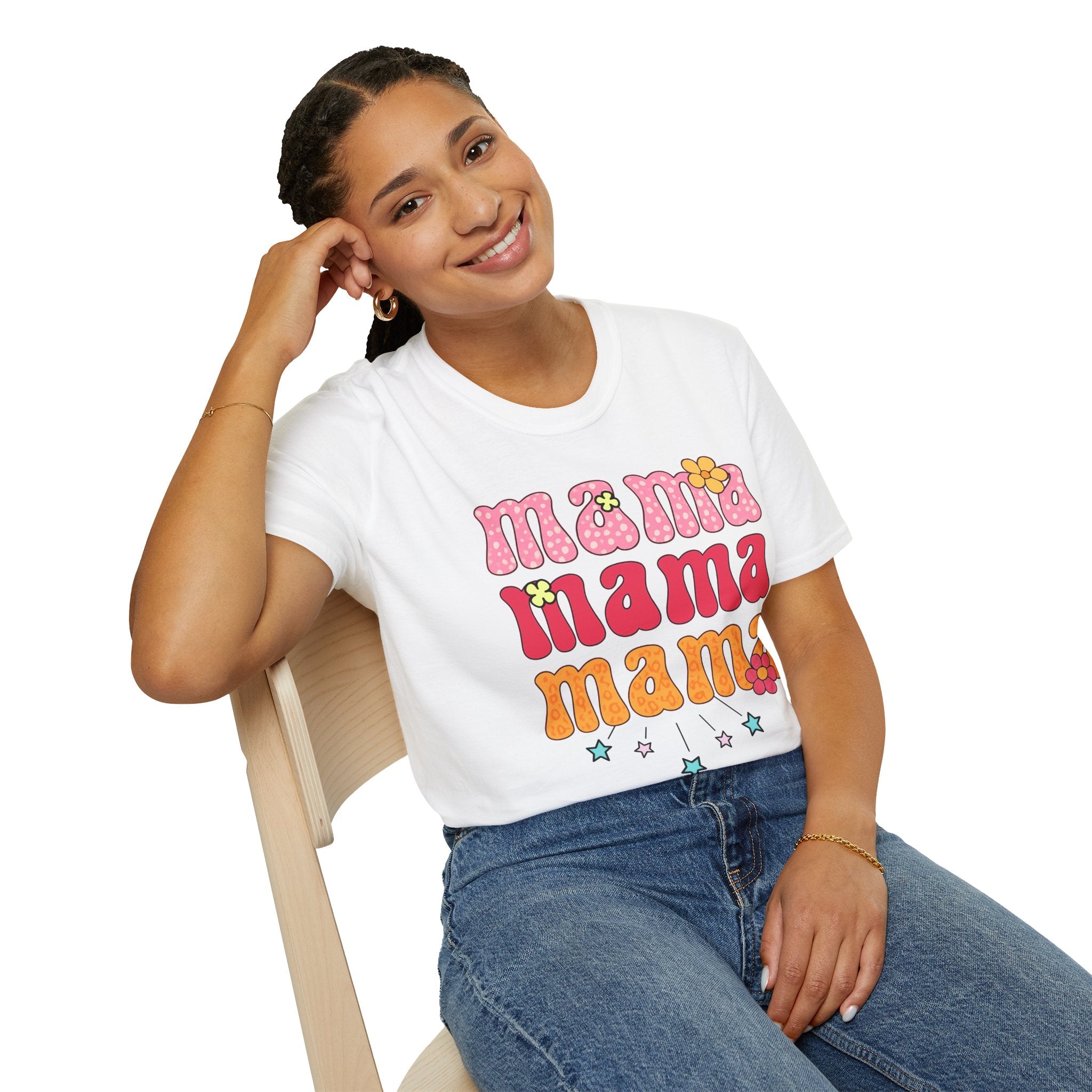 Mama Shirt, Retro Mama Tee, Cute Mom Shirt, Mother's Day Gift, Floral Mama Shirt, Trendy Mom T-Shirt