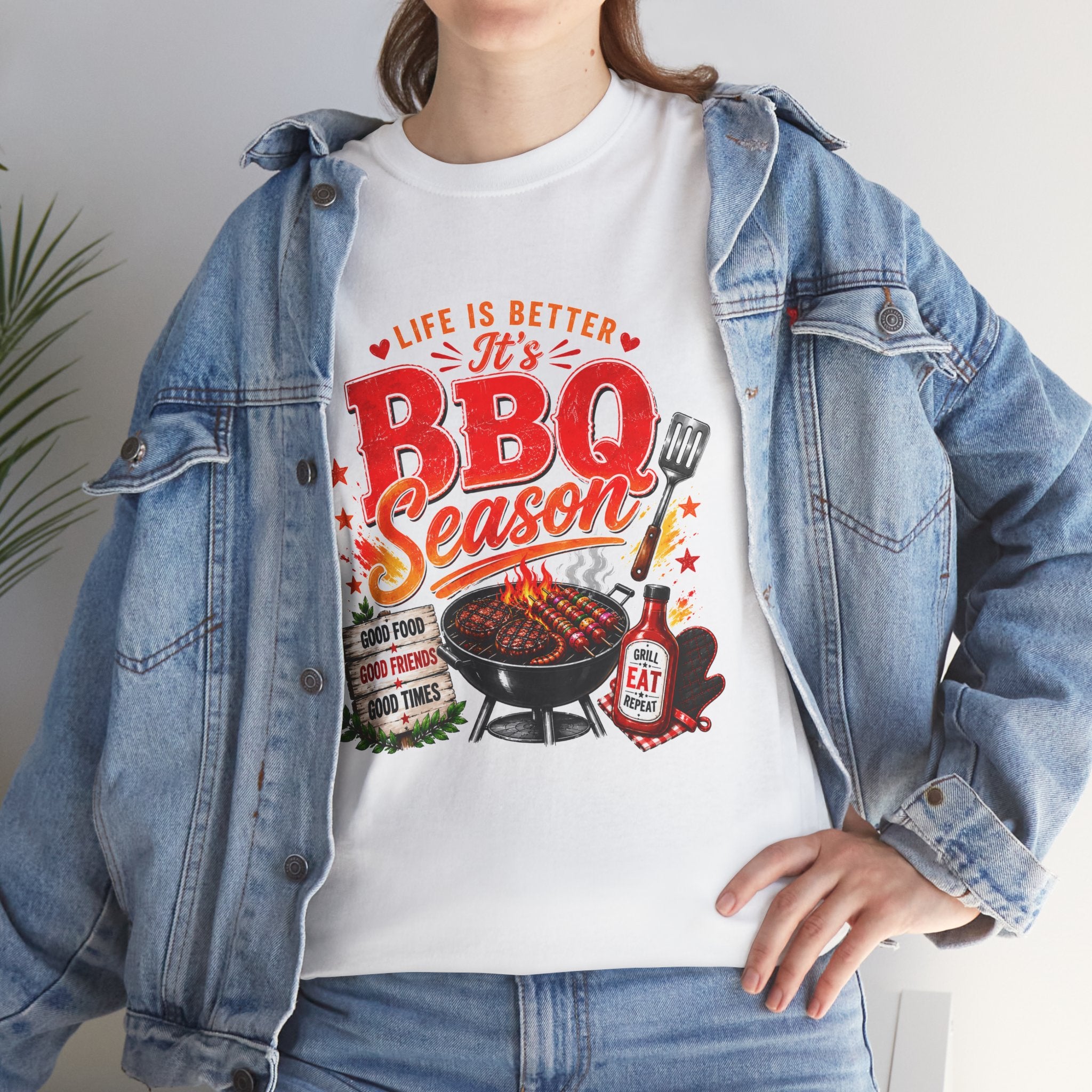 BBQ Season T-Shirt | Life Is Better It's BBQ Season Tee | Funny Grill Shirt | Summer Cookout Shirt | Barbecue Lover Gift | Backyard BBQ Tee
